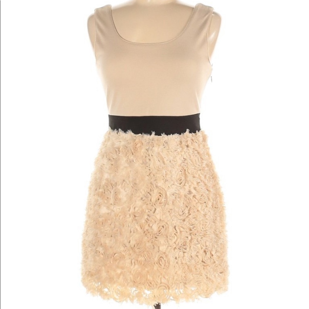 Mustard Seed Ivory Dress with Floral Skirt Size M